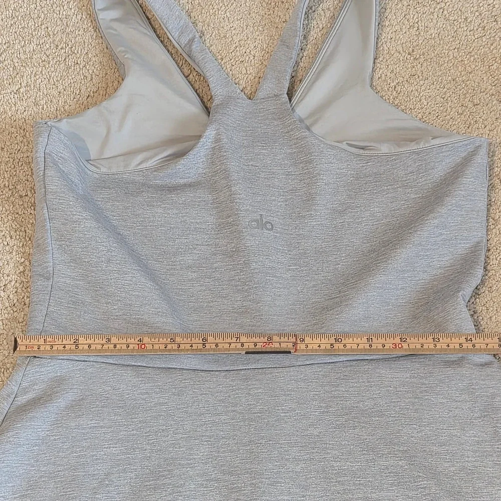 Alo Yoga Alosoft Courtside Tenniscore Dress Skort Grey V-Neck Activewear Large